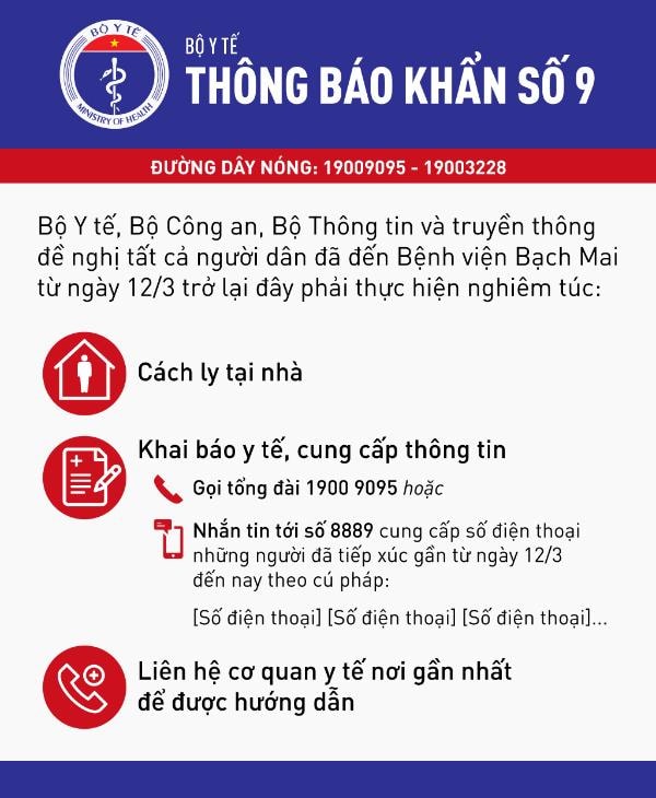Thông báo khẩn số 9 kêu gọi tích cực khai báo y tế toàn dân
