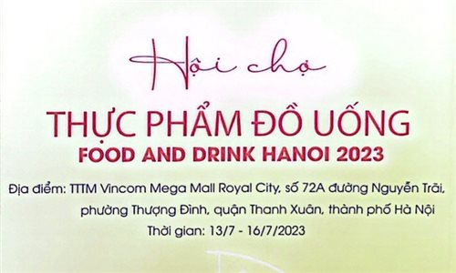 Thư mời tham gia Hội chợ “Thực phẩm đồ uống – Food and Drink Ha Noi 2023”